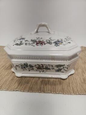 Antique T.G. & F.B. Parisian Granite Tulare Covered Vegetable Tureen England